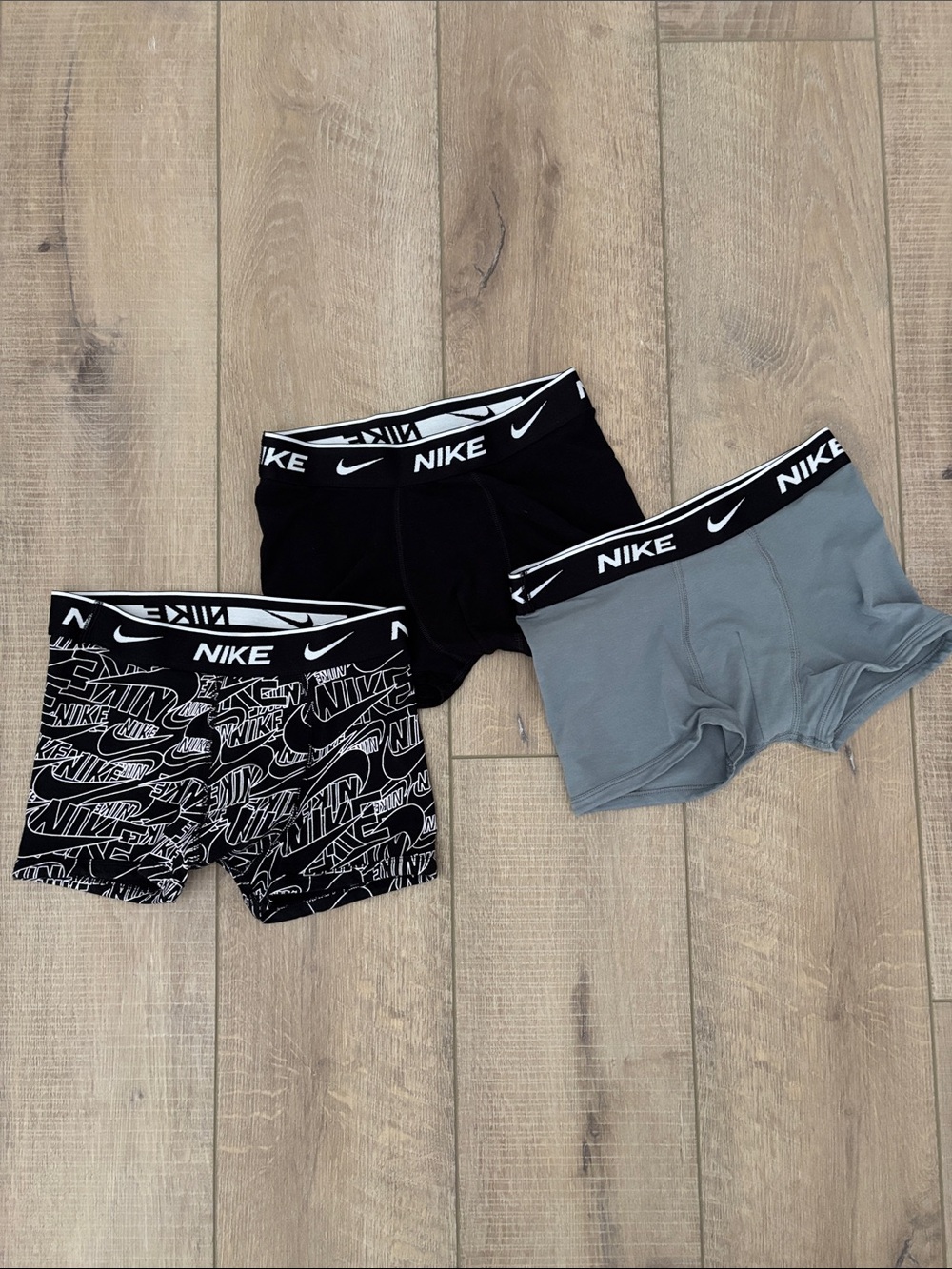 Nike Kids 3-Pack Boxer Briefs in Black and Gray